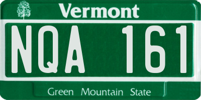 VT license plate NQA161