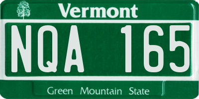 VT license plate NQA165