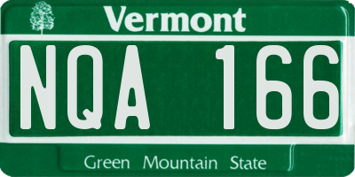 VT license plate NQA166