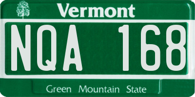 VT license plate NQA168