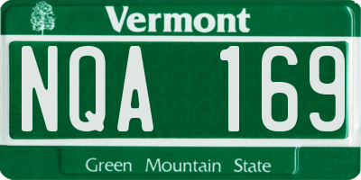 VT license plate NQA169