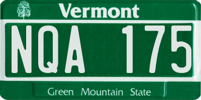 VT license plate NQA175