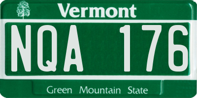 VT license plate NQA176