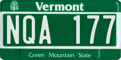 VT license plate NQA177