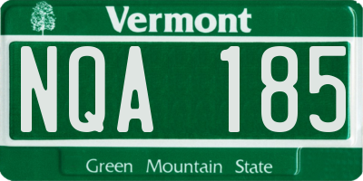 VT license plate NQA185