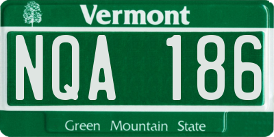 VT license plate NQA186