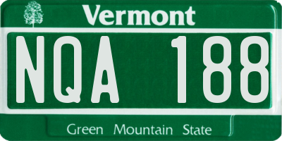 VT license plate NQA188