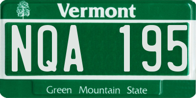 VT license plate NQA195