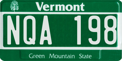 VT license plate NQA198