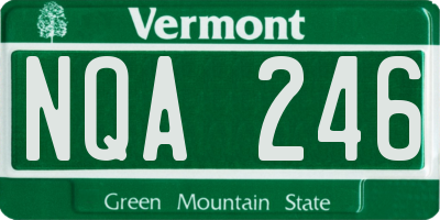 VT license plate NQA246