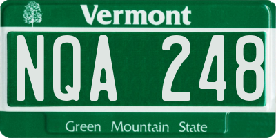 VT license plate NQA248