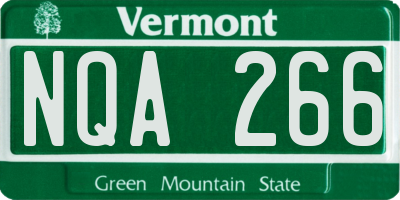 VT license plate NQA266