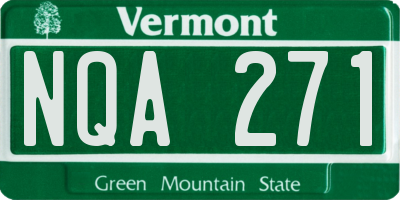 VT license plate NQA271