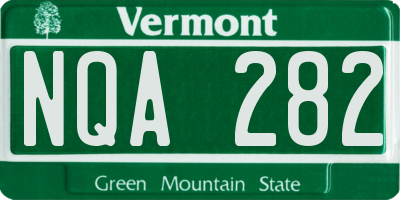 VT license plate NQA282