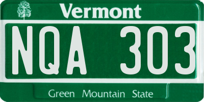 VT license plate NQA303