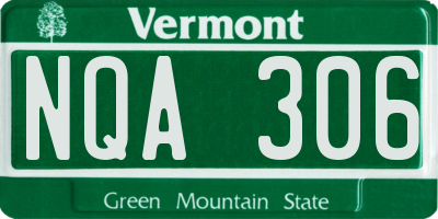 VT license plate NQA306