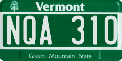 VT license plate NQA310