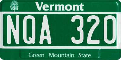 VT license plate NQA320