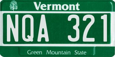 VT license plate NQA321
