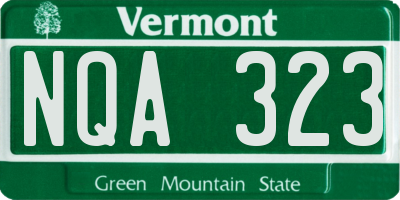 VT license plate NQA323