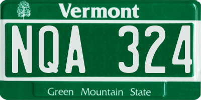 VT license plate NQA324