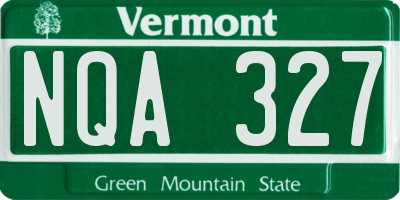 VT license plate NQA327