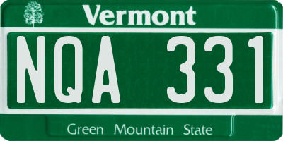 VT license plate NQA331