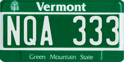 VT license plate NQA333