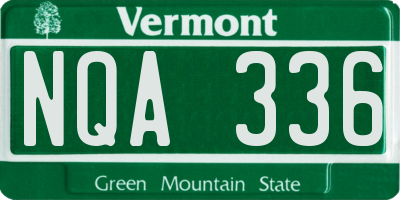 VT license plate NQA336