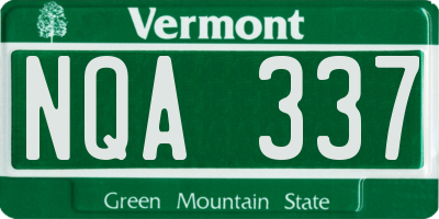 VT license plate NQA337