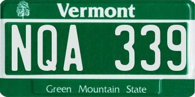 VT license plate NQA339