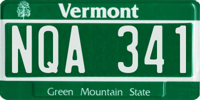 VT license plate NQA341