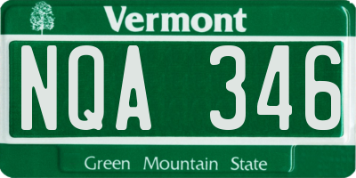 VT license plate NQA346