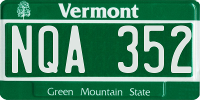 VT license plate NQA352