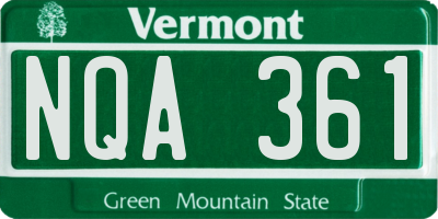 VT license plate NQA361