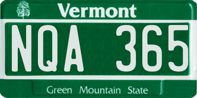 VT license plate NQA365