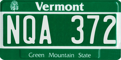 VT license plate NQA372