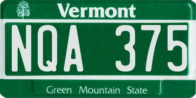 VT license plate NQA375