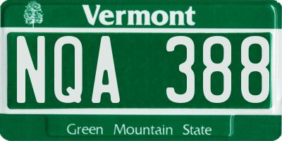 VT license plate NQA388