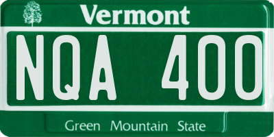 VT license plate NQA400
