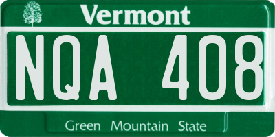 VT license plate NQA408