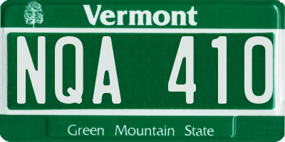 VT license plate NQA410