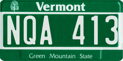 VT license plate NQA413