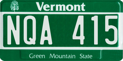 VT license plate NQA415