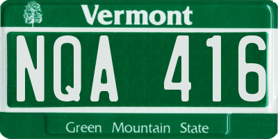 VT license plate NQA416