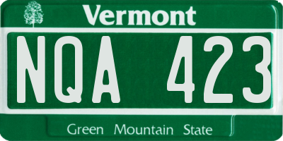 VT license plate NQA423