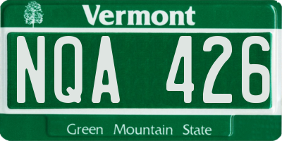 VT license plate NQA426