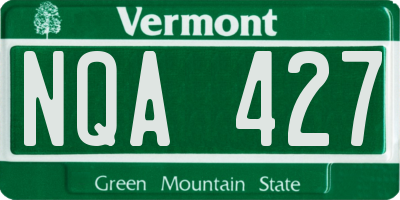 VT license plate NQA427