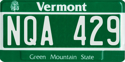VT license plate NQA429