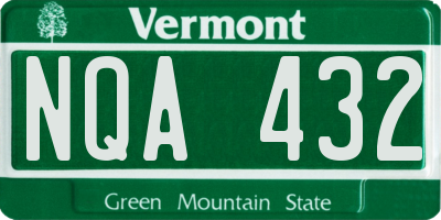 VT license plate NQA432